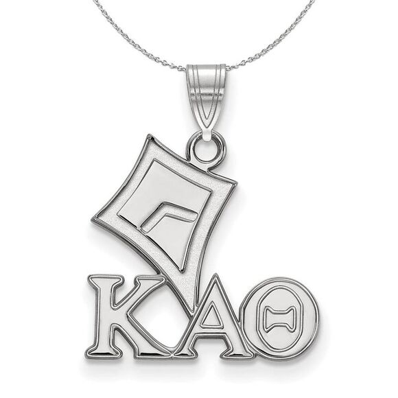 Sterling Silver Kappa Alpha Theta Small Pendant Necklace - 24 Inch - Picture 1 of 8